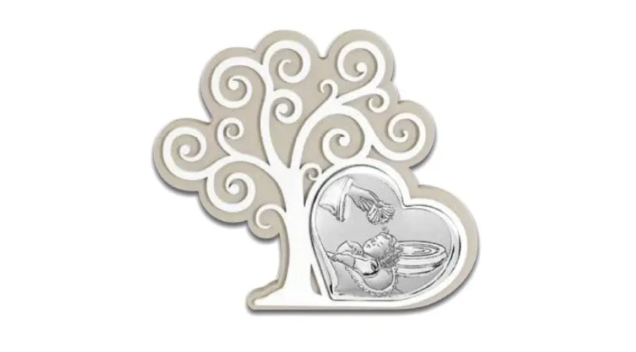 obrazek 1 Stylowa srebrna ozdoba 17,3х14,9 cm z przedstawieniem chrztu