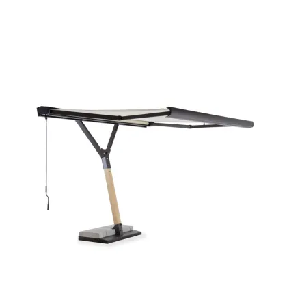 Zdjęcie Brązowy parasol Salento z manualnym mechanizmem rozkładania 300×250 cm do ogrodu