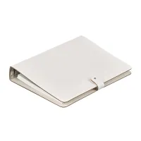 Picture Stylish white A5 binder made of natural leather