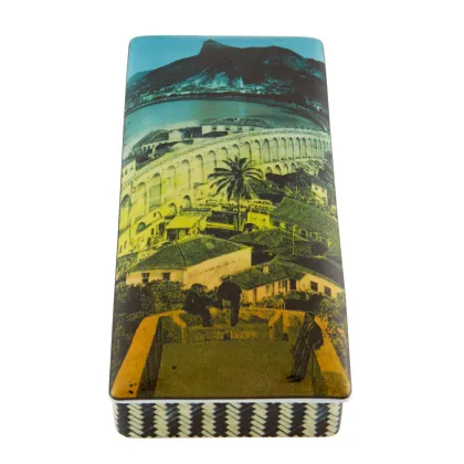Picture Olhar o Brasil rectangular porcelain box with city view – Vista Alegre