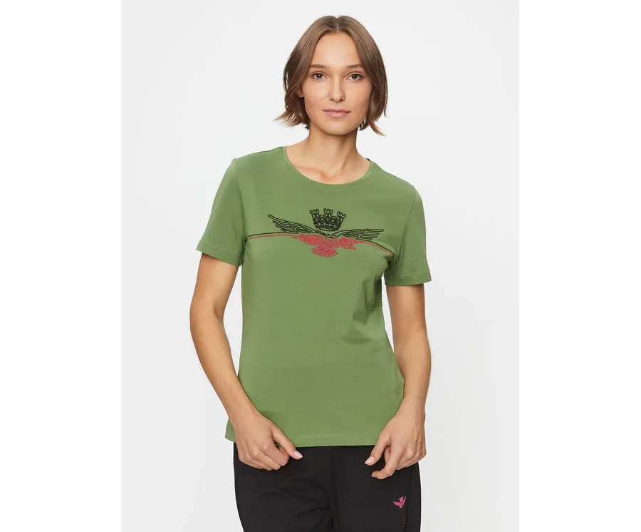 obrazek 1 Aeronautica Militare T-Shirt 232TS2164DJ496 Zielony Regular Fit
