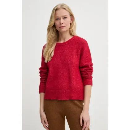 Zdjęcie Samsoe Samsoe sweter wełniany NOR damski kolor czerwony lekki F00022152