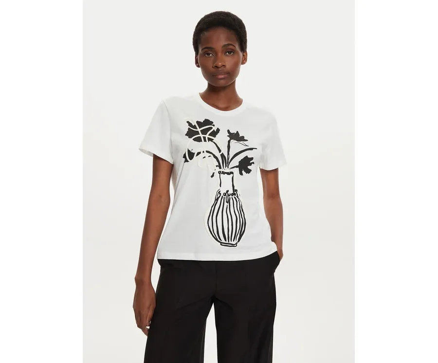 obrazek 1 Desigual T-Shirt Shadow 24WWTK11 Biały Regular Fit
