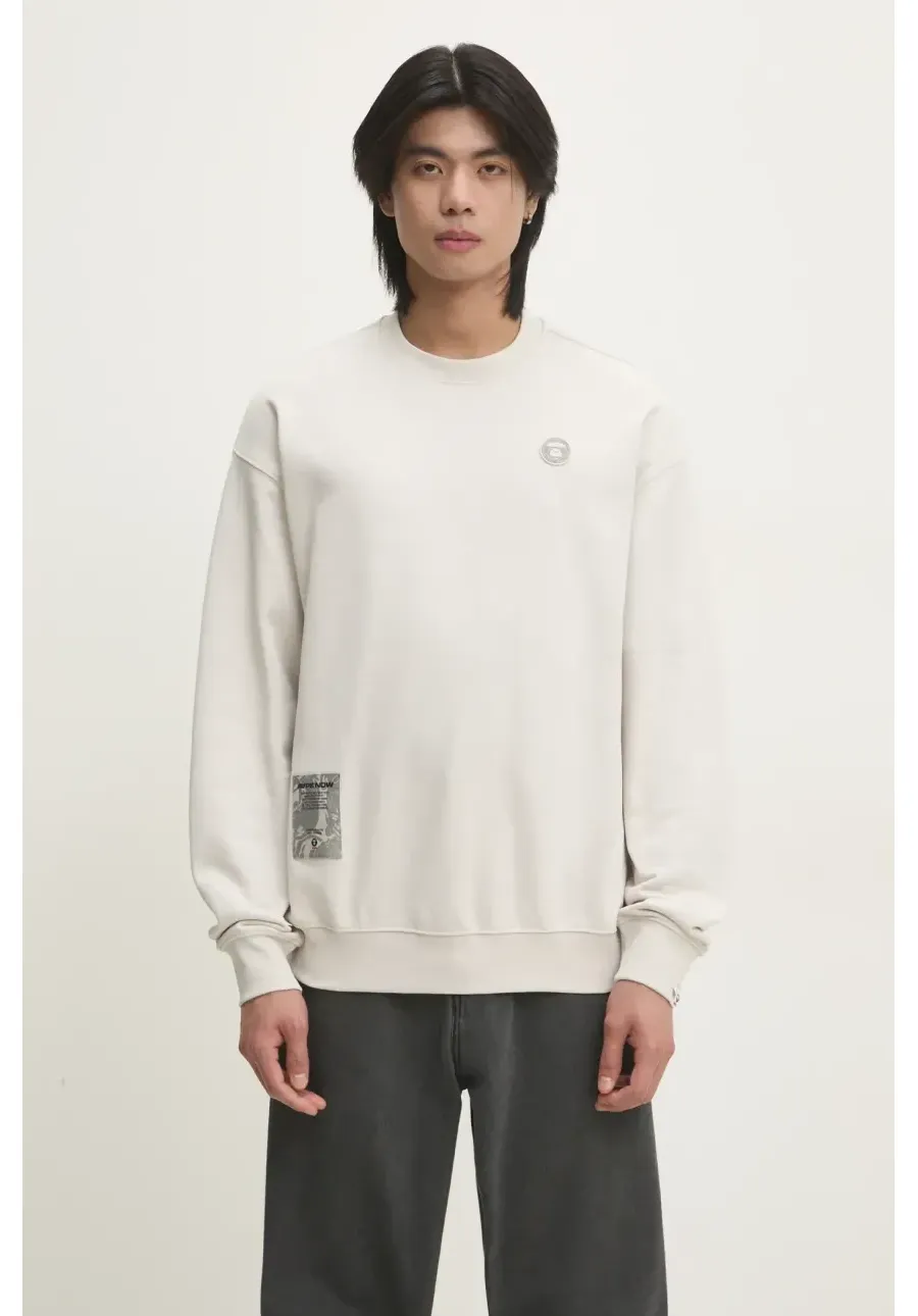 obrazek 1 AAPE bluza Moon Face Logo męska kolor beżowy z aplikacją AAPSWMB318XXN