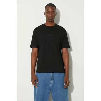 Zdjęcie A.P.C. t-shirt bawełniany t-shirt boxy micro logo GOTS męski kolor czarny gładki COHBW.H26386