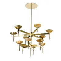 Picture Luxurious chandelier in hand-engraved brass - Arcahorn