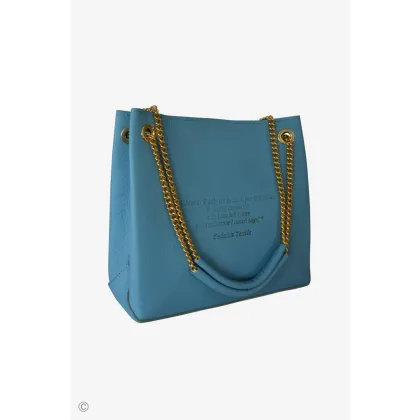 Zdjęcie Urokliwa skórzana torebka w kolorze niebieskim - Terrida