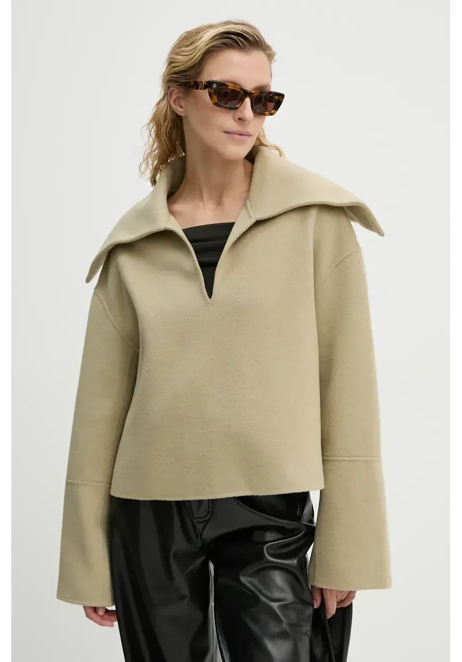 obrazek 1 Nanushka sweter wełniany MAXE damski kolor zielony ciepły NW24PFSG27062