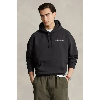Zdjęcie Polo Ralph Lauren bluza męska kolor czarny z kapturem z nadrukiem