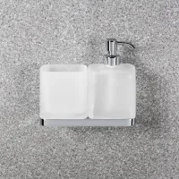 Picture Italian container and dispenser on a brass base for the bathroom