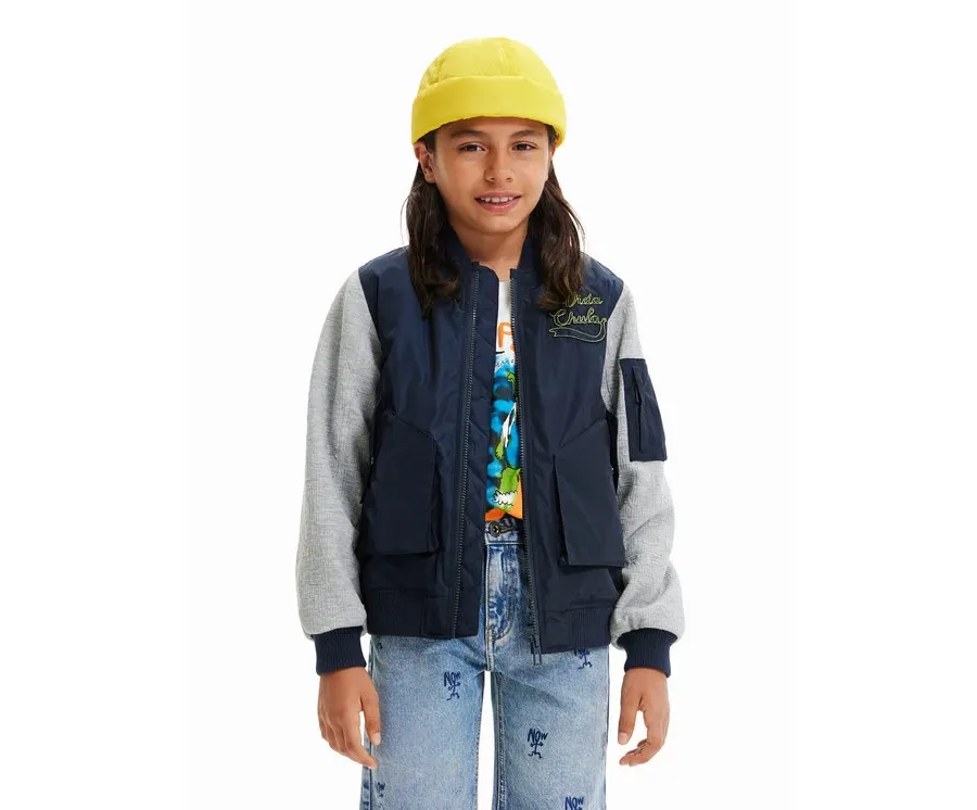 obrazek 1 Desigual Kurtka bomber 23SBEW01 Granatowy Oversize