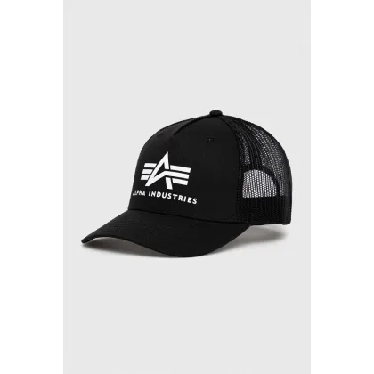 Zdjęcie Alpha Industries czapka bawełniana kolor czarny z nadrukiem 186902.03-Black