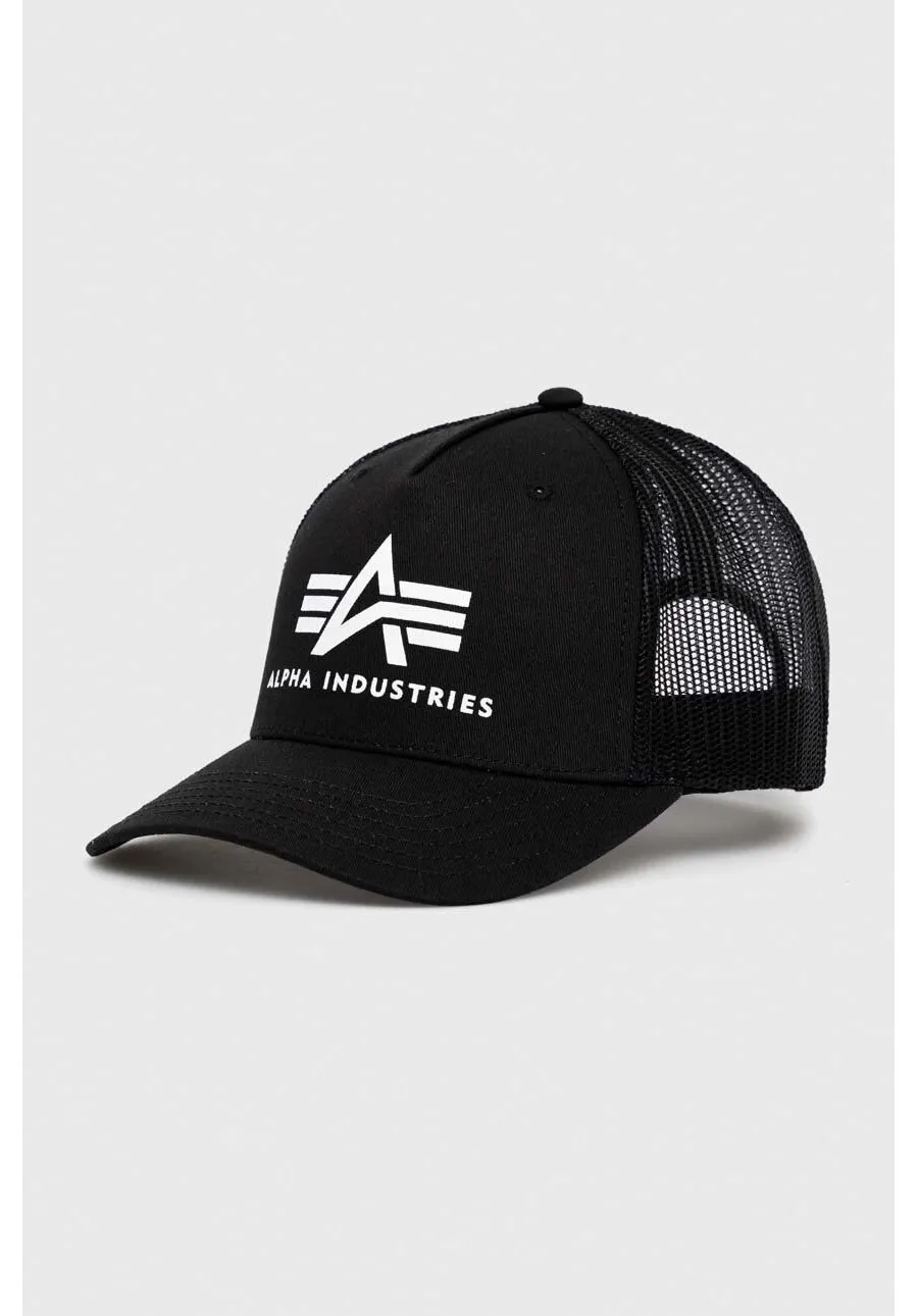 obrazek 1 Alpha Industries czapka bawełniana kolor czarny z nadrukiem 186902.03-Black