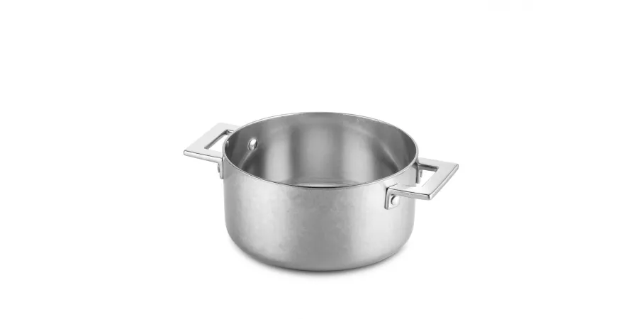 obrazek 2 Stylowy garnek 18 cm z dwoma rączkami ze stali nierdzewnej