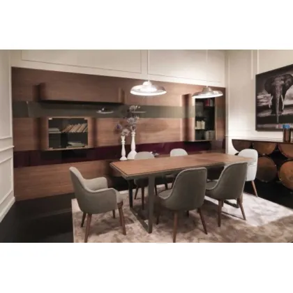 Zdjęcie Oryginalny, Wyszukany Rozkładany Stół Dębowy Intarsjowany Drewnem - Bamax