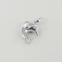 Picture Italian pendant with a small dolphin made of white gold