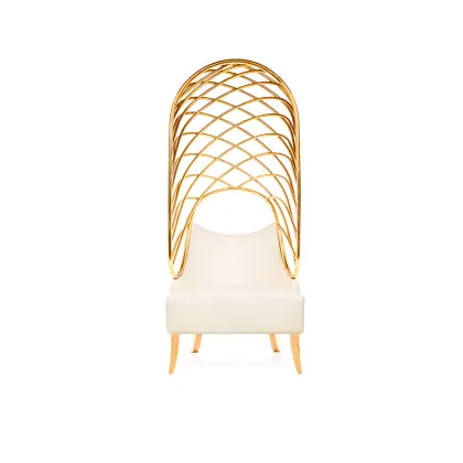 Zdjęcie Designerski fotel z metalową konstrukcją - Munna