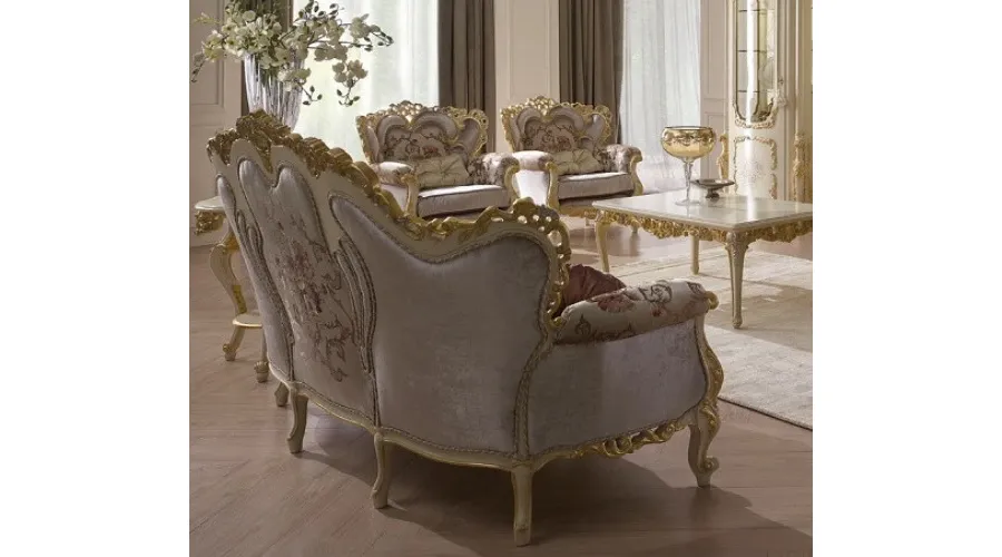 obrazek 2 Piękna 3-osobowa sofa do salonu w stylu barokowym