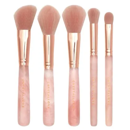 Zdjęcie Crystallove Zestaw Pędzli do makijażu z Kwarcu Różowego