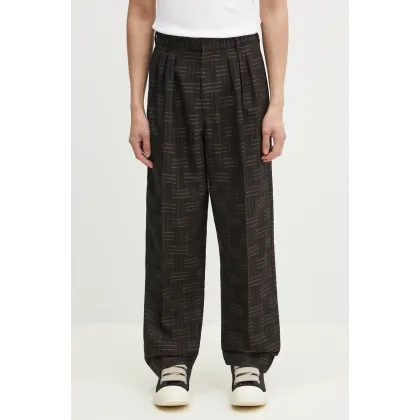 Zdjęcie Kenzo spodnie wełniane męskie kolor brązowy proste FF55PA2149JT.90