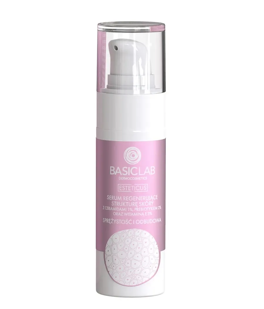 obrazek 1 BasicLab Esteticus Serum regenerujące z ceramidami 1% i prebiotykiem 2% 30 ml Basiclab Dermocosmetics