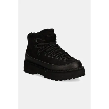 Zdjęcie Diemme botki nubukowe Sesto Shearling kolor czarny na platformie ocieplone DI23FWSEW-I01X060BLK
