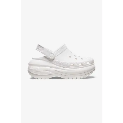 Zdjęcie Crocs klapki Classic Mega Crush Clog damskie kolor biały na platformie 207988.WHITE-WHITE