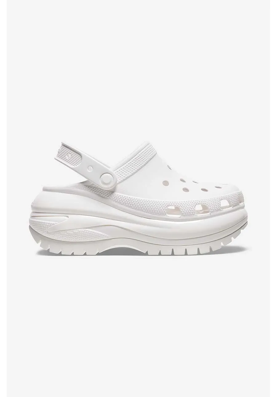 obrazek 1 Crocs klapki Classic Mega Crush Clog damskie kolor biały na platformie 207988.WHITE-WHITE