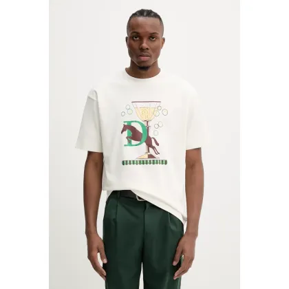 Zdjęcie Drôle de Monsieur t-shirt bawełniany Le T-Shirt Polo męski kolor beżowy z nadrukiem G-TS241-CO199-OW