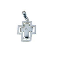 Picture A wonderful shiny cross with satin edges, diameter 0.01 cm, dimensions 18x13 mm.