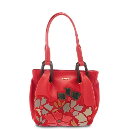 Zdjęcie Elegancka czerwona torebka ze skóry - Giudi