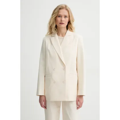 Zdjęcie A.P.C. marynarka bawełniana veste lucy kolor beżowy dwurzędowa gładka COHFU.F03212