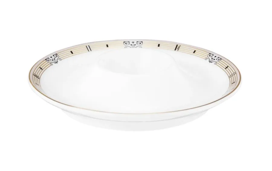 obrazek 1 Prestiżowy porcelanowy kieliszek do jajek zdobiony złotym ornamentem – Tettau