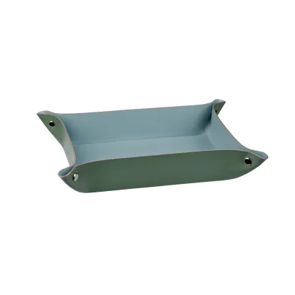 Zdjęcie Stylowa skórzana tacka w kolorze eukaliptusa