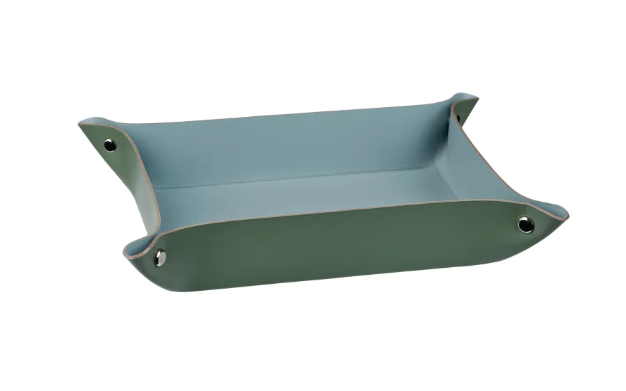 obrazek 1 Stylowa skórzana tacka w kolorze eukaliptusa