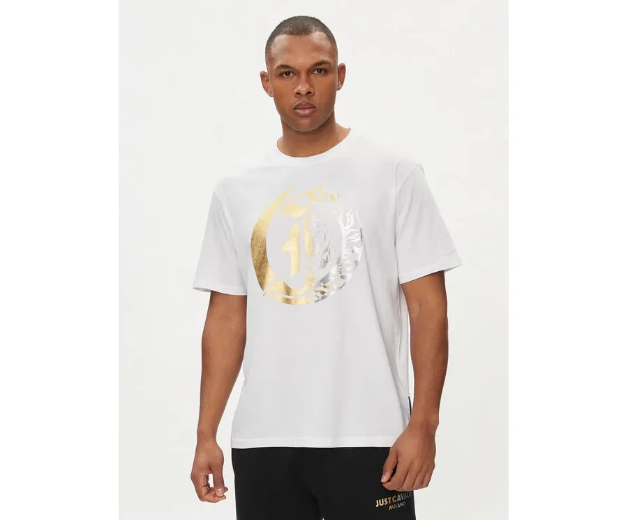 obrazek 1 Just Cavalli T-Shirt 76OAHG05 Biały Regular Fit