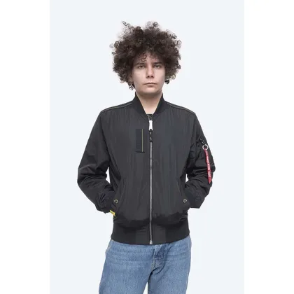 Zdjęcie Alpha Industries kurtka bomber MA-1 Parachute męski kolor czarny przejściowa 116104.03-CZARNY
