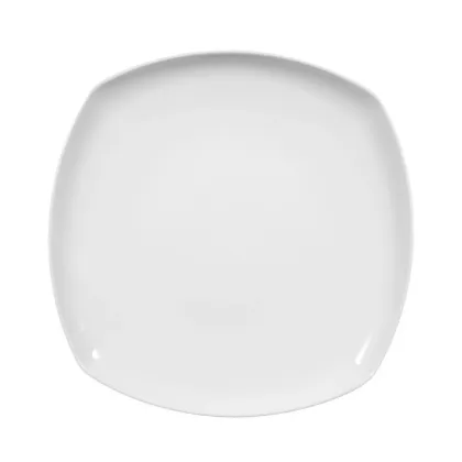 Zdjęcie Kwadratowy porcelanowy duży talerz obiadowy 26 cm - Seltmann Weiden