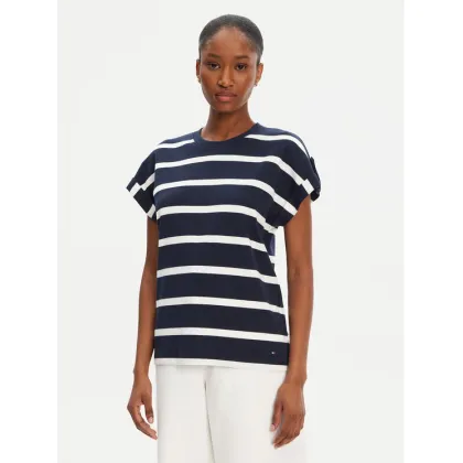 Zdjęcie Tommy Hilfiger T-Shirt Gold Button WW0WW45628 Granatowy Regular Fit