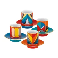 Picture Set of 4 Futurismo coffee cups and saucers