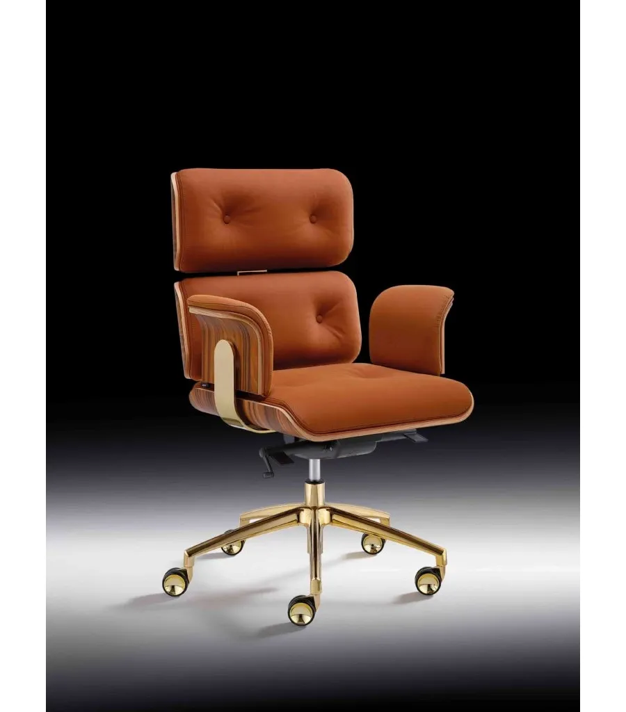 obrazek 1 Piękny skórzany fotel w stylu modernistycznym – wersja gold, bronze