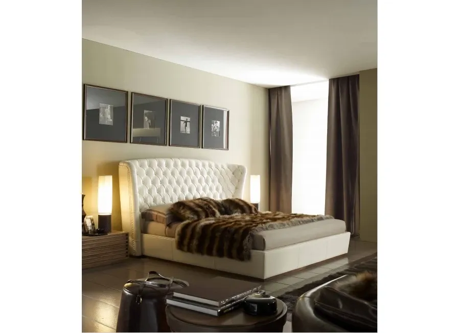obrazek 1 Przepiękne, stylowe łóżko z pikowanym zagłówkiem, queen size - Ulivi Salotti