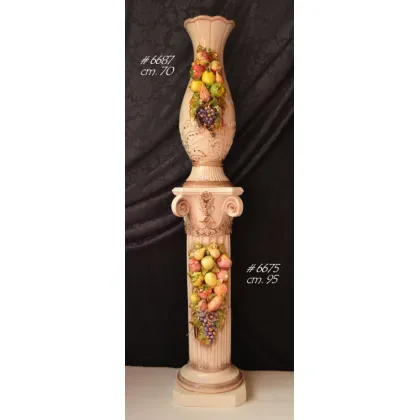 Picture An unusual ceramic column with a vase for stylish interiors