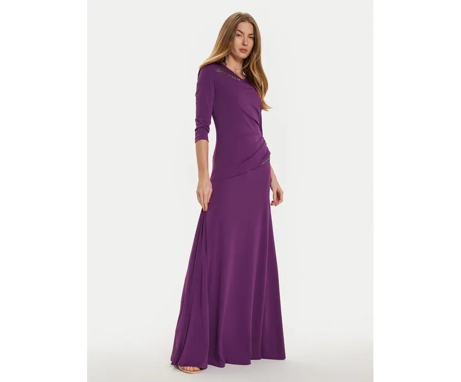 obrazek 1 Rinascimento Sukienka koktajlowa CFC0121168003 Fioletowy Slim Fit