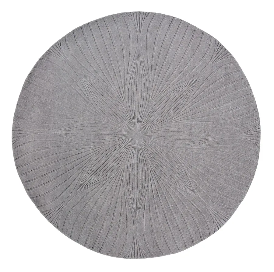 obrazek 1 Designerski szary dywan okrągły - FOLIA ROUND GREY 38305