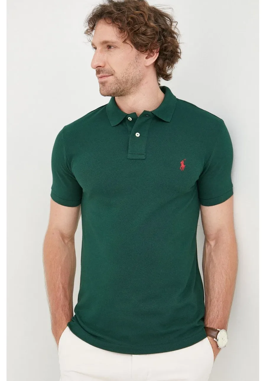 obrazek 1 Polo Ralph Lauren polo bawełniane 710795080018 kolor zielony gładki