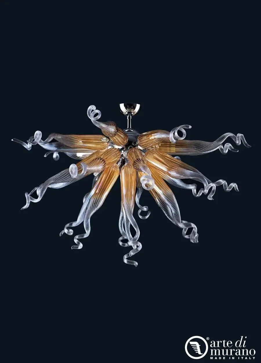 obrazek 1 Prestiżowa lampa sufitowa w kształcie meduzy na 8 żarówek - szkło Murano