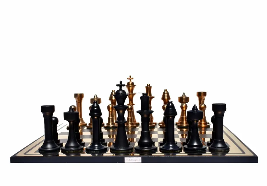 obrazek 3 Innowacyjna plansza z figurami aluminiowymi powlekanymi miedzią i czarną powłoką - The Chess Empire