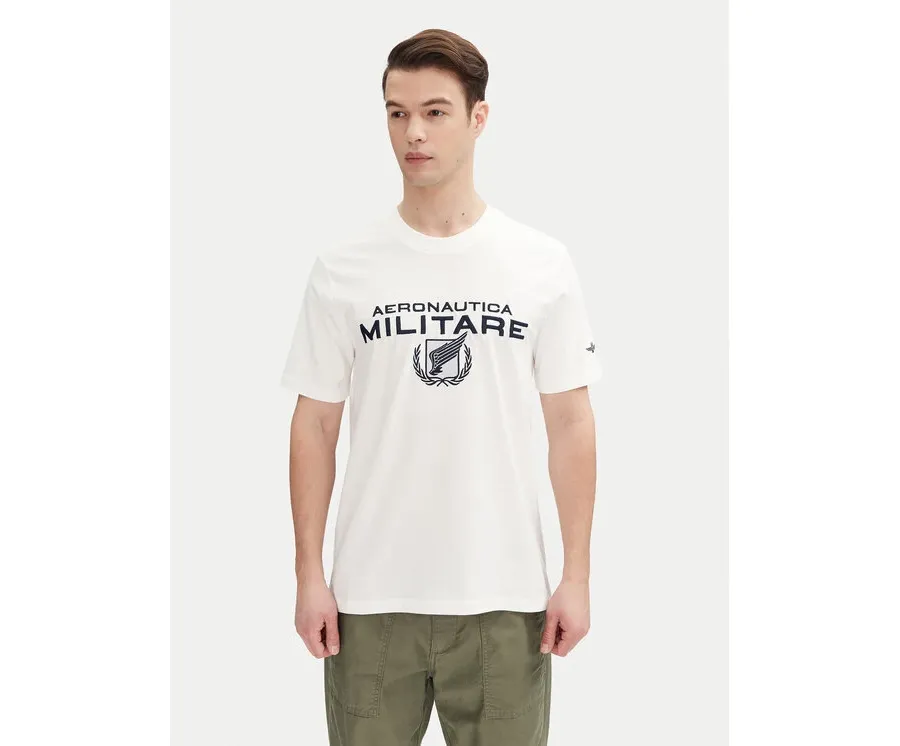 obrazek 1 Aeronautica Militare T-Shirt 251TS2379J674 Biały Regular Fit