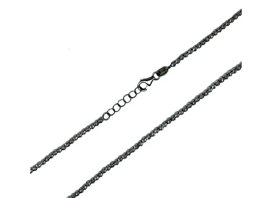 obrazek 1 Łańcuszek z diamentowymi kulami z polerowanego złota o szerokości 2 mm. Długość 50 cm z redukcją do 48 cm